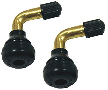 Jiayi Vástago de válvula de neumático PVR70, 2 unidades, vástago de latón en ángulo de 45 grados, base de goma a presión para scooter, motocicleta, ciclomotor, ATV, llantas sin cámara