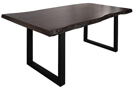 MASSIVMOEBEL24.DE | Baumtisch Akazie 200x100x77 braun lackiert/U-Beine anthrazit matt Freeform 5