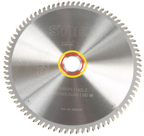 STIER Profi Kreissägeblatt, für Kapp- und Gehrungssägen, Holz, 260x2,5x30, 80 Wechselzähne, gehärtet, -5° neg. Spanwinkel