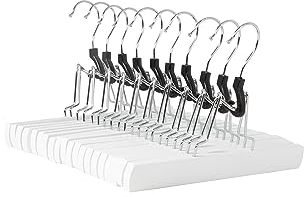 Amazon Basics Holzkleiderbügel für Hosen, 10er-Pack, Weiß