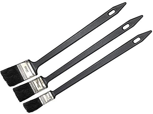 Faithfull FAIPBRAD3 Long Reach Angled Radiator Paint Brush Set of Three: 25, 38, 50mm (1, 1.5, 2in) 300mm Long Handle