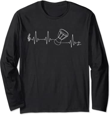 Schlichter Djembé Spieler Herzschlag Afrikanische Trommel Langarmshirt
