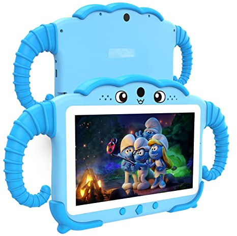 kids tablet 7 inch for kids 3-7 tablets 32gb with YouTube case, WiFi dual camera, Android learning software installed, parental control for 3-12 boys and girls