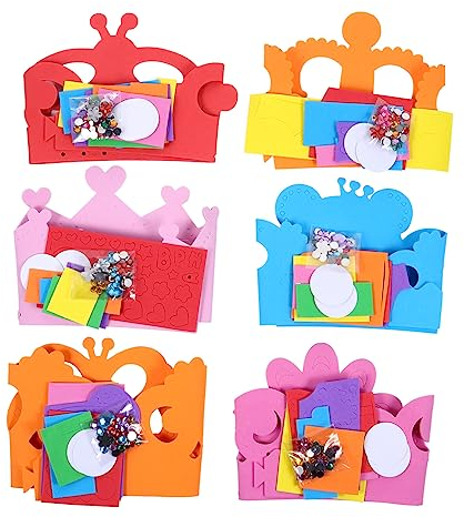 ibasenice 12stücke Teiliges Diy Krone Bastelset Für Junge Mädchen Farbenfrohe Tiaras Für Geburtstagsfeiern Und Themenpartys Sicheres Eva-material Für Kreatives Spielen