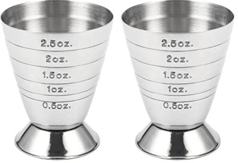Fegtrty Lot de 2 tasses à shot doseurs pour bar, cocktail, liqueur, mojito, lait, café