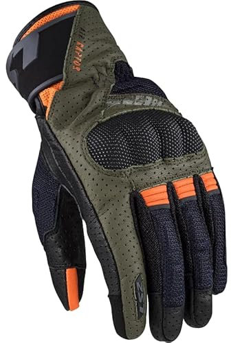 LS2 Handschoenen Air Raptor groen/Oranje maat XXL | geeignet für den Frühling;Sommer | hochwertigen Leder/Air mesh | Abriebfestigkeit | Reißfestigkeit | Aufprallschutz | Ergonomisch |