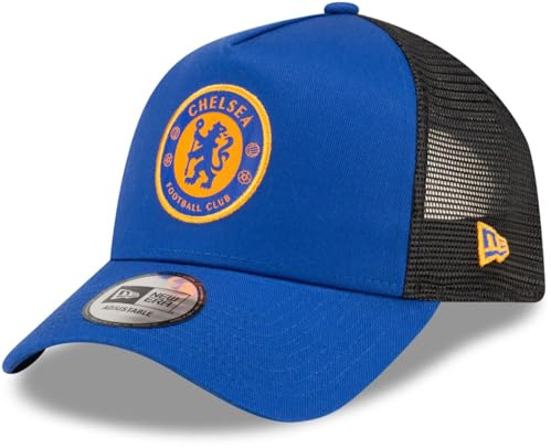 New Era 9FortyTrucker Stagionale Chelsea FC Lion Crest Cappello Baseball Cappello Blu, Blu, Etichettalia Unica