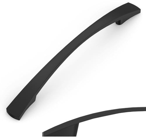 Amerdeco 10 Pieza Tiradores Cocina 128mm Tiradores Armarios Negro Tirador Puerta Tiradores Cajones de Muebles UK0023