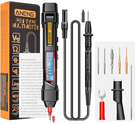 Jemora A3006 Multimetro digitale a penna Tester di tensione CA/CC 4000 conteggi Rilevatore di linea di fuoco zero Test di capacità e diodi Utensili elettrici