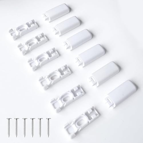6Kit 12Stück Plissee Halterung,Weiß Doppelrollos Ersatzteile Klemmen Klemmträger,Fenster Plissees Spannschuhe,Faltrollos Easy-Fix Alternative Befestigung,Haushalt Ersatzteil Klemmhalter für Rollo