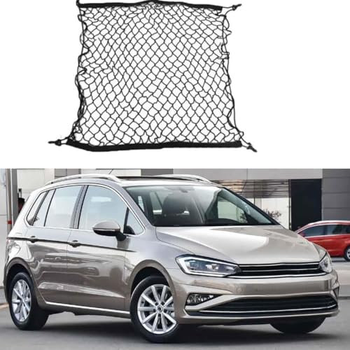 LiuROSE Auto Gepäcknetz Aufbewahrungs Netz für VW Golf Sportsvan 2015-2020,Super Elastisch Kofferraum Netz Organizer,Gepäckschutznetz