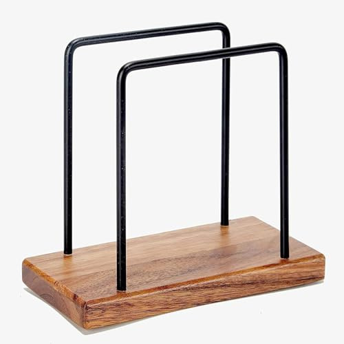 ACTIUSIS Servilletero Rectangular de Madera, Industrial, Color Madera