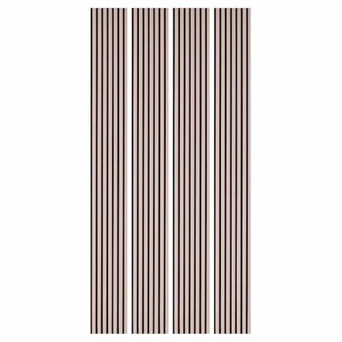 DECOON Lot de 4 Panneaux tasseaux Bois 250 x 30 x 1,9 cm - Rose Pastel/Feutrine Noir - 3m²