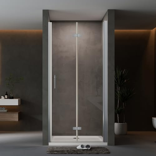 AQUENITH Duschtür Faltbar 90x195cm Duschfalttür Falttür Drehtür Nischentür