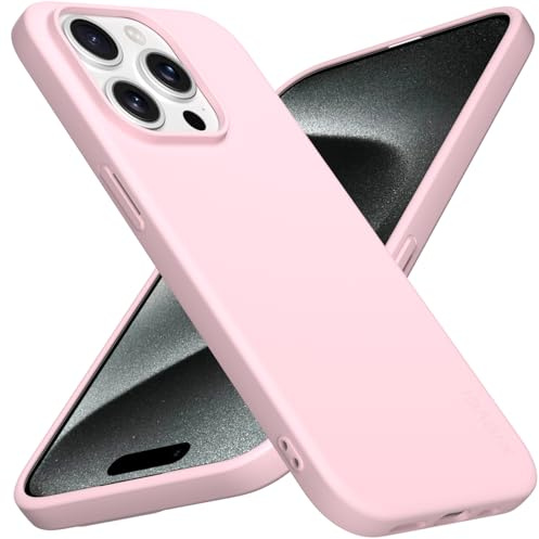 X-level Cover per iPhone 15 Pro Max, Morbida, Antiscivolo, Rosa | Custodia Sottile in Silicone, Aderente, Finitura Satinata Anti-Impronte, Bordo Rialzato per Fotocamera e Accesso ai Comandi