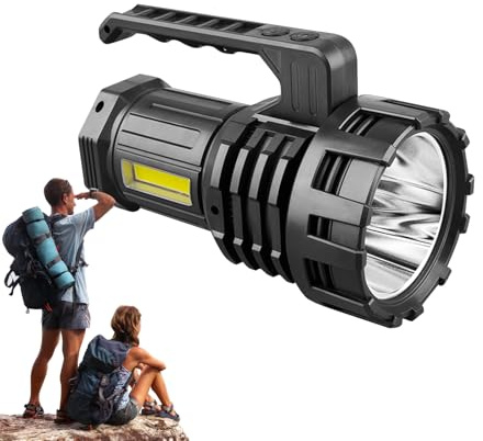 Genérico Linterna Recargable - Linterna Foco Recargable de Alto Brillo - Resistente al Agua Ultrabrillante Portátil para Exterior Navegación Caza y Tormentas