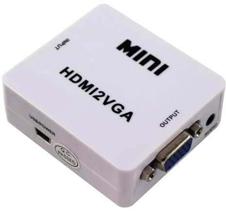 SAYESON HDMI to VGA Converter with 3.5mm Audio Port Video Signal Output HDMI2VGA Converter for PS3 XBOX360 Blu-ray DVD Set-top Boxes PC Laptop to HDTV Projector