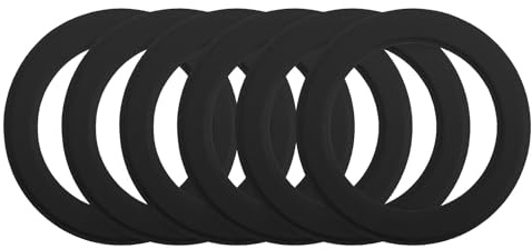 sourcing map Magnetic Sticker Ring, 6 Pcs Universal Magnetic Adapter Ring Leather Magnet Wireless Charging Conversion Kit for Mobile Phone Case Wireless Charger, Black