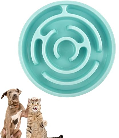 Slow Feeder Dog Bowl, Blue Pet Slow Feeder Bowl to Encourage Healthy Eating Habits, Non-Slip Design for Small to Large Dogs, Durable Slow Eating Dog Bowl for Mealtime Fun