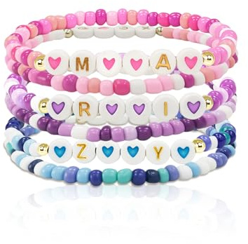 Navy Sugar 6-Pack Stackable Bracelets - Matching Friendship Sets for women, Birthday，BFF Jewelry