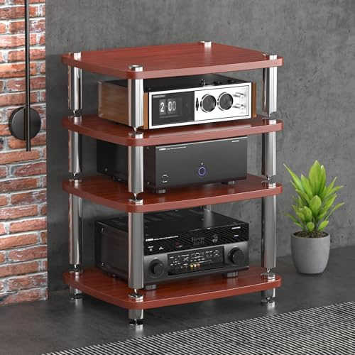 Moderno Hi-Fi Audio Rack AV Media Stand Piccolo Console di Gioco Mensola Angolo TV Stand Elegante Audio Storage Cabinet Centro di Intrattenimento per Componenti AV