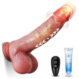 Sex Toys Thrusting Dildo Vibrator - 8.5in Realistic Dildos Adult Toys with 7 Thrusting & 10 Vibrating & Heating Modes, Male Sex Toy with Strong Suction Anal Dildo Vibrators Sex Toyscouples for Couples