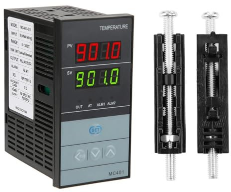 Jadeshay Digitaler PID Temperaturregler, – 199 bis 1300 ℃ Digital PID Thermostat mit Relais SSR Ausgang K-Typ Thermoelement