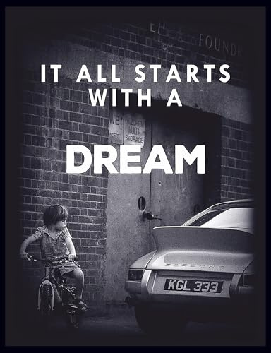 tradercat XXL Motivation-Wandbild - it all starts with a dream - Poster für Erfolg und Fitness, Leinwand und Poster komplett und aufhängefertig (30 x 40 cm)