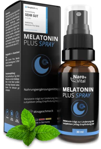 Melatonin Einschlafspray Hochdosiert I Natürliches Melatonin Spray Plus mit Ashwagandha, Passionsblume, Lavendel, Baldrian, Melisse I Alternative zu Melatonin Tropfen I 30 ml - 0, 5mg pro Sprühstoß