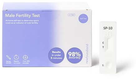 Newfoundland Male Fertility Test, Simple to Use Fertility Test for Men, Test Male Fertility in Under 5 Minutes, CE Certified Mens Fertility Test for Home Use,Single Test