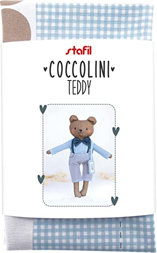 Stafil Kuscheltier Nähset Coccolini Teddy 42 cm aus 100% Baumwolle Made in EU Ökotex 100 zertifiziert waschbar bei 30°C Breite 56 cm Länge 75 cm