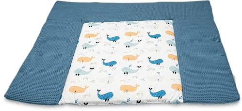ULLENBOOM Wickelauflage 85x75 cm - Waschbar und für unterwegs geeignet | Außenmaterial: 100% Baumwolle, Alle Materialien OEKO-TEX zertifiziert, Made in EU, Schadstoffgeprüft
