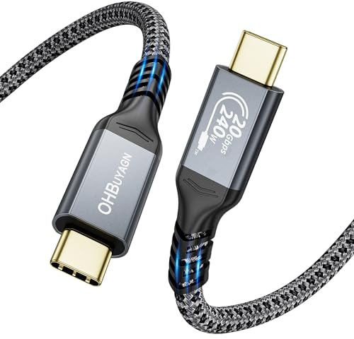 240W USB-C Kabel 50CM - 20Gbps Datenkabel Typ C 4K 60Hz Videoübertragung PD3.1 Schnellladekabel für iPhone 15 Pro/Laptop/Monitor/Samsung S23 S22 S21