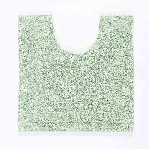 HOMESCAPES Tappetino per WC, Lusso 1600gsm Extra Morbido 100% Cotone, Tappetini da Bagno Reversibili Antiscivolo, Lavabili, Super Assorbenti, Asciugatura Rapida, Tappeto Piedistallo Verde Salvia per