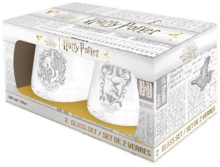 Harry Potter 2 Glas Set Ravenclaw und Hufflepuff