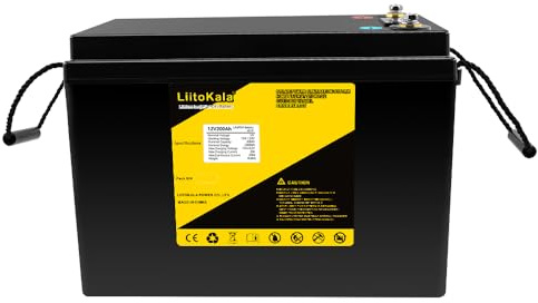 LiitoKala 12V 200AH Lifepo4 Lithium Batterie 4s 12,8V 200Ah mit Spannungsanzeige geeignet für 1200W Inverter Boot Golfwagen USV Touristen-LKW Elektro-LKW Gabelstapler Smart Robot