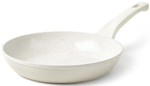 Innerwell Padella Antiaderente Da 20 Cm In Ceramica Bianca Per Uova E Frittate, Sicura E Senza Tossine, Compatibile Con Induzione, Gas, Elettrico E Vetro