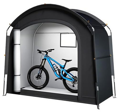 Fahrradgarage für Mercian King of Merica, wasserdichte Fahrradunterstand Outdoor Fahrradunterstand Für 2-4 Fahrräder Mit Uv-Schutz Und Reißverschluss,S/200 * 80 * 165CM