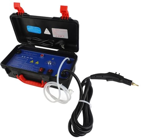 Aumotop Pulitore a Vapore Ad Alta Potenza, Portatile Resistente con Trasmissione Vocale.Vapore Pressurizzato Regolabile a 3 Marce con Mini Torcia, Ideale per, Vetro e Auto.Spazzole (Spina europea)