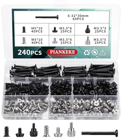 240 Pcs Computer Screws, PC Screwsset, Motherboard Screws for PC Case Fans Thumb Screw Set Standoffs Computers, Components & Accessories