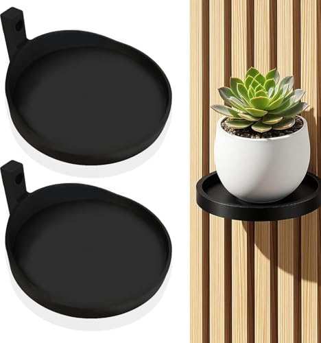 Eniyou 2 Pieza Estantería para Paneles Acústicos, Bandejas para Plantas Decoración Del Hogar Dormitorio Oficina Plantas Flores Otros Accesorios Decorativos Colgantes con 2 Tornillos