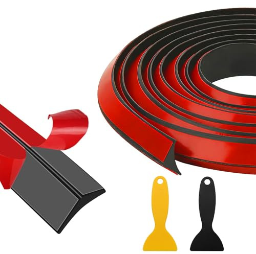 Foonary Protection des bords - Baguette de finition autocollante - En silicone étanche - Protection des bords - Pour mur, sol, plafond, cuisine, salle de bain, chambre à coucher (noir, 3 m)