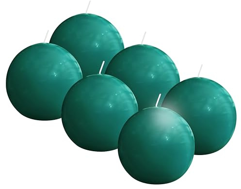 Bolsius – slätt kulljus – grönt – glänsande – 7 cm – 6 stycken – 16 timmar – dekorativa ljus – utan palmolja – med naturligt växtvax