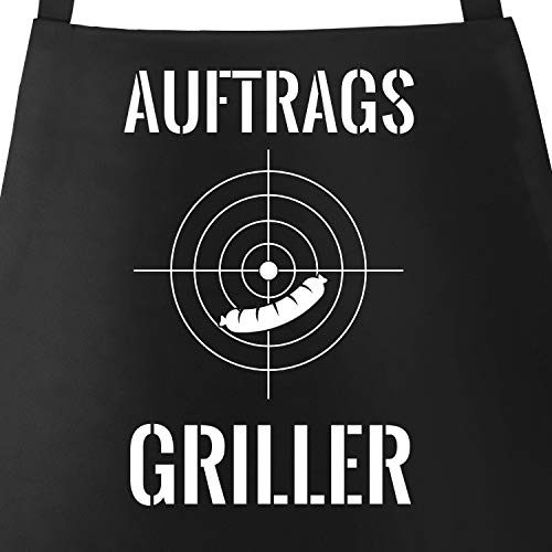MoonWorks Grill-Schürze Auftrags-Griller Fadenkreuz für Herren mit Spruch schwarz unisize