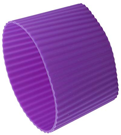 sourcing map Silicona Antideslizante Botella de vidrio Taza Cono Copa Manga Tapa protectora Púrpura
