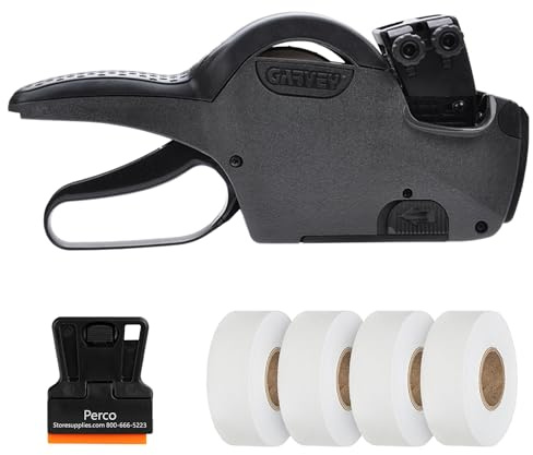 Perco Garvey 22-66 Price and Date Marking Starter Kit — Includes Garvey 22-66 2-Line Labeler Gun, 4,000 White Pricing Labels and an Inker