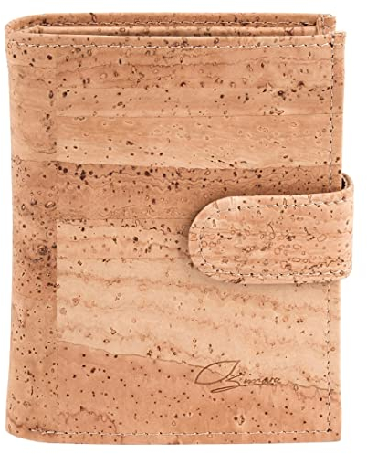Simaru Kork Geldbörse Damen, Veganes Portemonnaie mit Platz für 10 Karten, Scheinen und Münzen, Kork Geldbeutel als perfekte vegane & nachhaltige Leder Alternative (Natur)