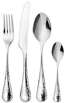 Robert Welch Honeybourne Bright, 24 Piece Cutlery Set for 6 People. Made from Stainless Steel. Dishwasher Safe.