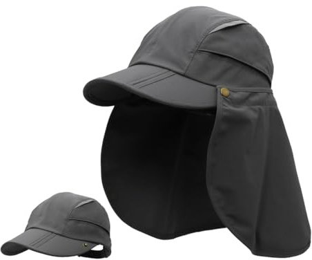 Magracy Herren Damen Outdoor breiter Krempe Mesh UPF50+ Sonnenkappe mit Nackenschutz Fischerhut
