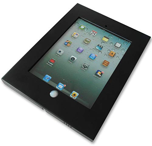 Drall Tablet Halterung aus Metall - passt für iPad 2, 3, 4te Generation, Air, Air 2 - Wandhalterung VESA 100 - Schutzgehäuse - schwarz Modell: IS3B